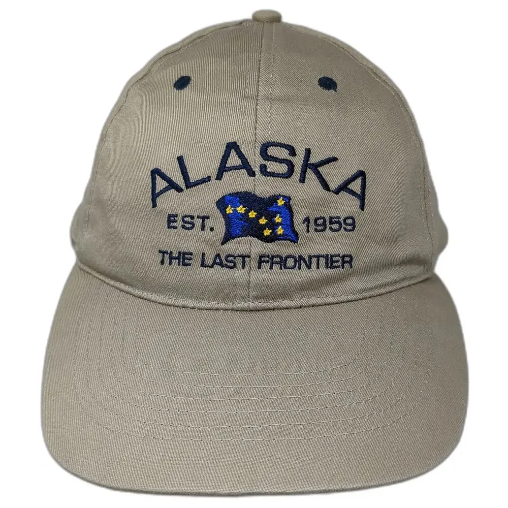 Tongass Trading Company Snapback Hat Beige One Size Alaska State Flag Cotton